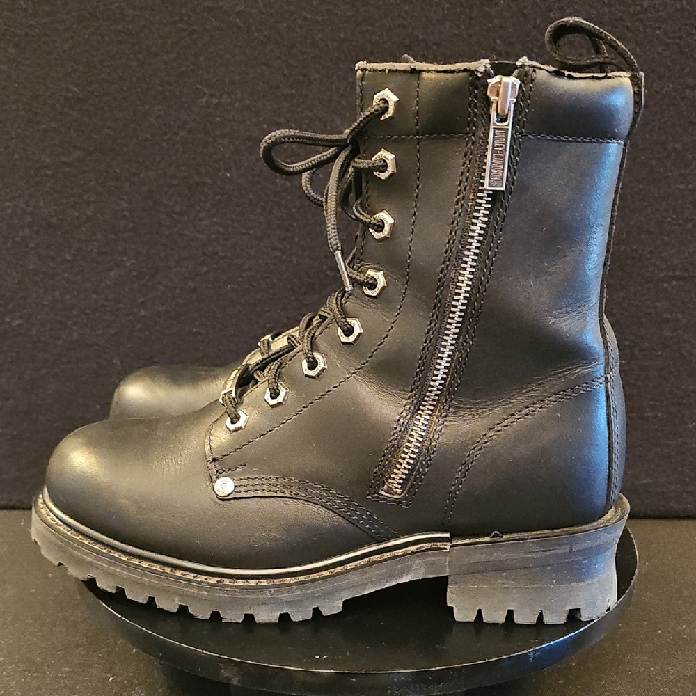 Vintage Harley-Davidson Leather Women's Zip/Lace Up Boots